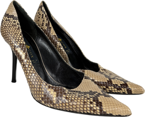 Patrick cox Cream Snake Skin Heeled Slip On Shoe UK 6 EU 39