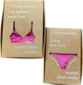 Stripe & Stare 2-piece Pink Lace Bralette And Thong Set UK XS