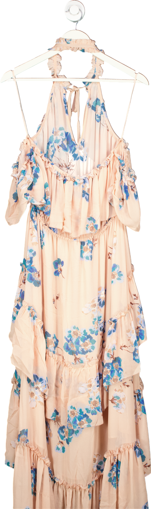 Ulla Johnson Peach Floral Maxi Dress UK 10