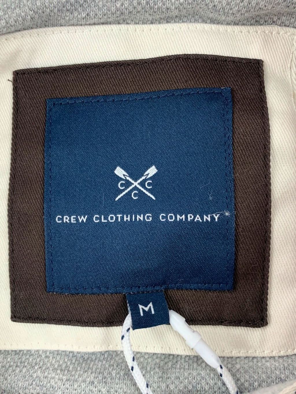 Crew Clothing Company Grey Pique Rugby Shirt with Pink Collar SZ Medium