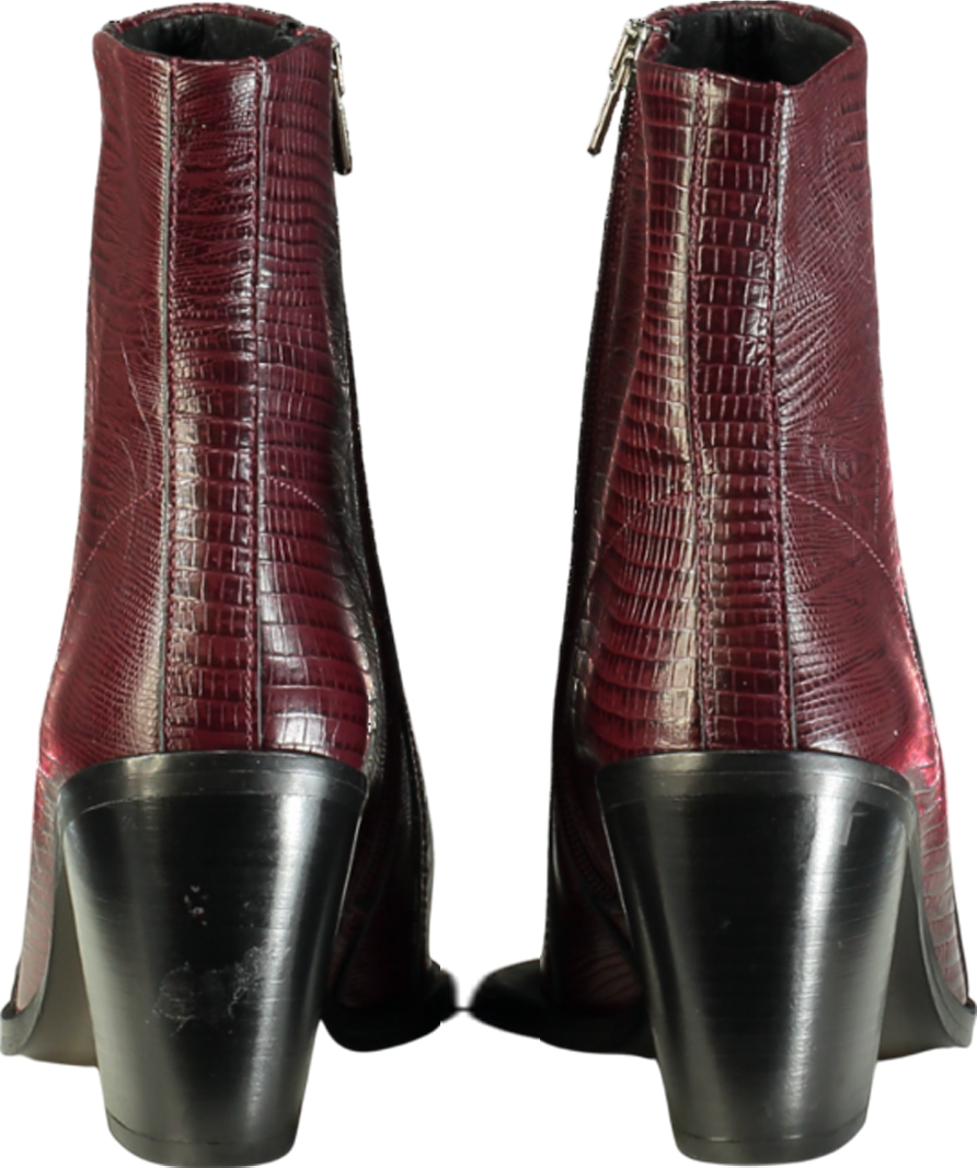 Mint Velvet Rue Oxblood Leather Ankle Boot UK 5 EU 38 👠