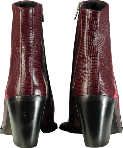 Mint Velvet Rue Oxblood Leather Ankle Boot UK 5 EU 38 👠