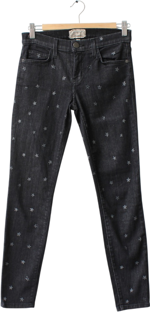 Current/Elliott Black High Waist Star Print Skinny Jeans W26