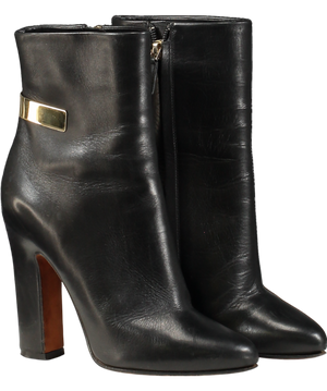 GIvenchy Black Smooth Calfskin Ankle Boots 36 UK 2 EU 35