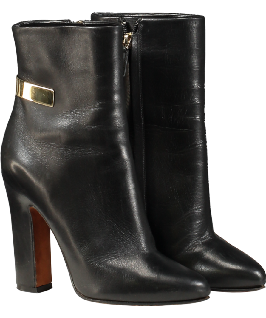 GIvenchy Black Smooth Calfskin Ankle Boots 36 UK 2 EU 35 👠