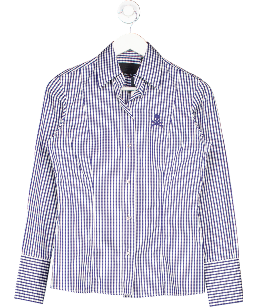 Philipp Plein Blue Gingham Shirt UK S