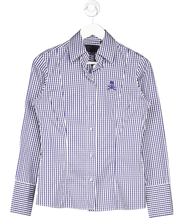 Philipp Plein Blue Gingham Shirt UK S