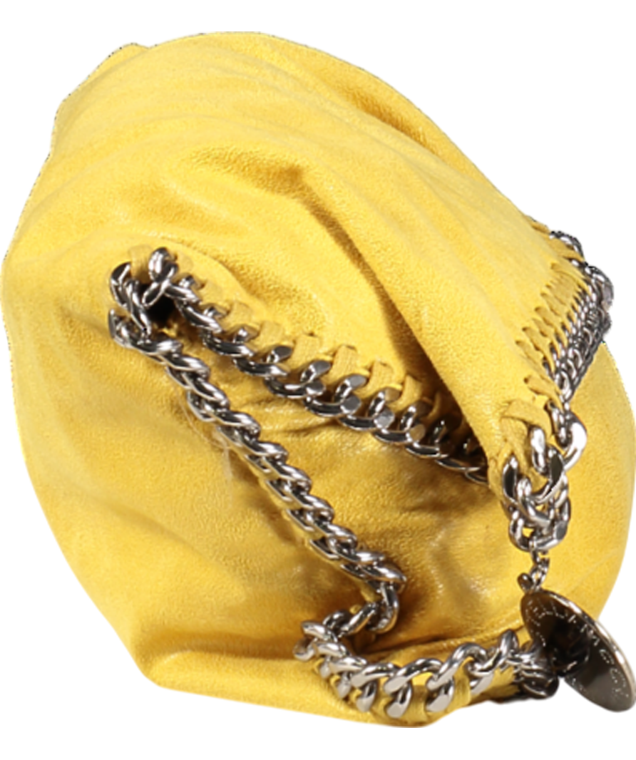 Stella McCartney Yellow Falabella Fold Over Chain Clutch Bag