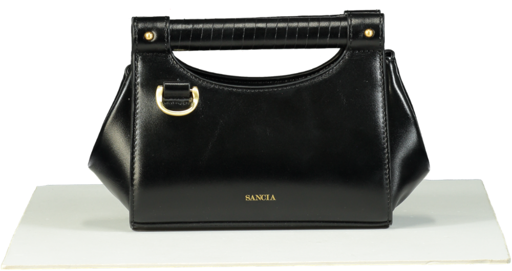 Sancia Black Leather Handbag
