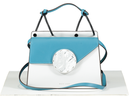 Danse Lente blue / white Phoebe leather Bis Bag