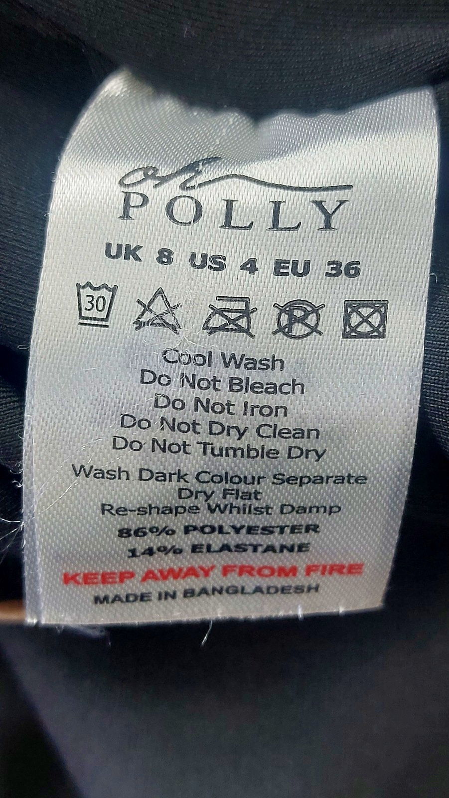 Oh Polly Black Ruched Front High Waist Flares UK 8