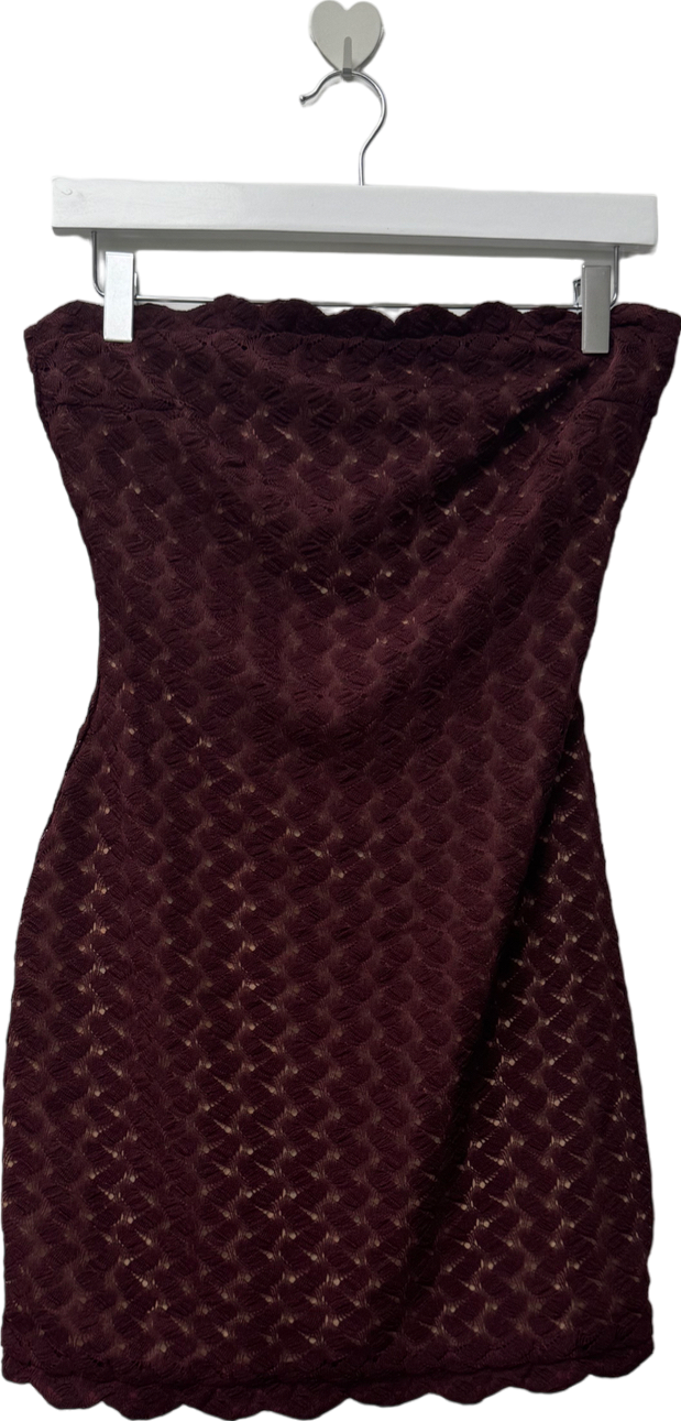 Meshki Red Lace Mini Dress - Plum UK S