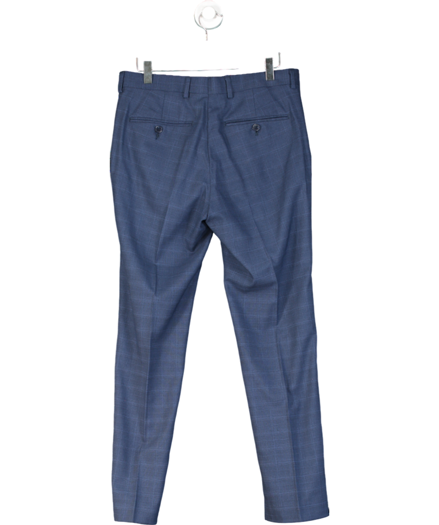 Simon Jersey Blue Straight Leg Trousers Short W30