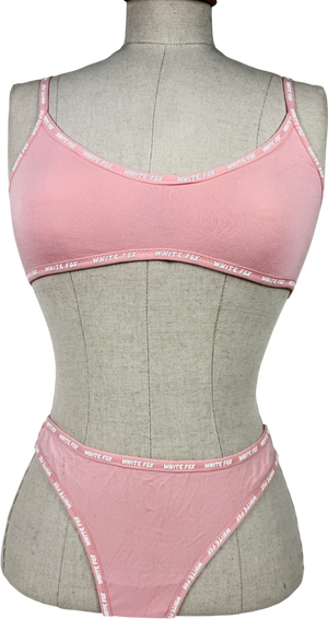 White Fox Pink Lingerie Set UK S