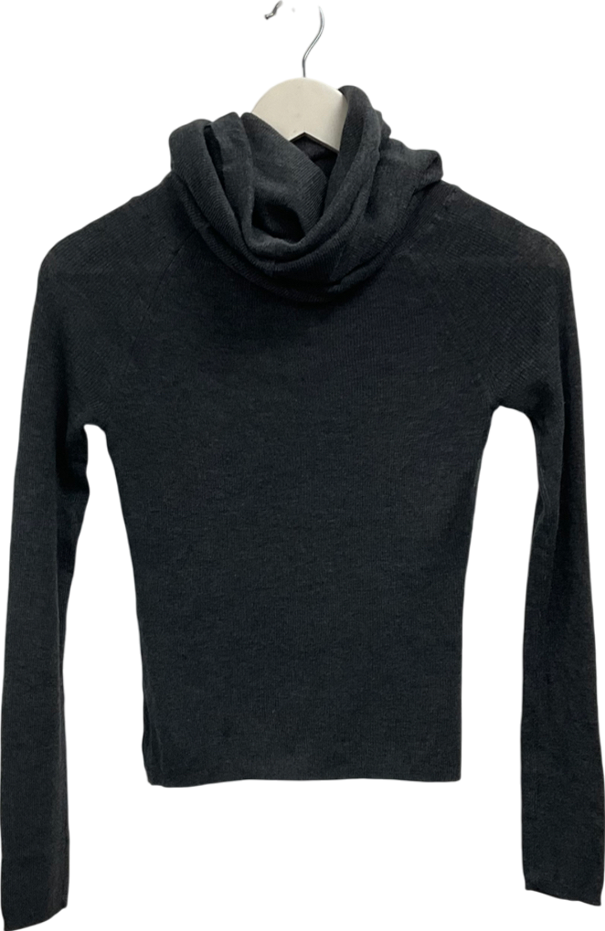 White Fox Grey Tuttle Neck Top UK L