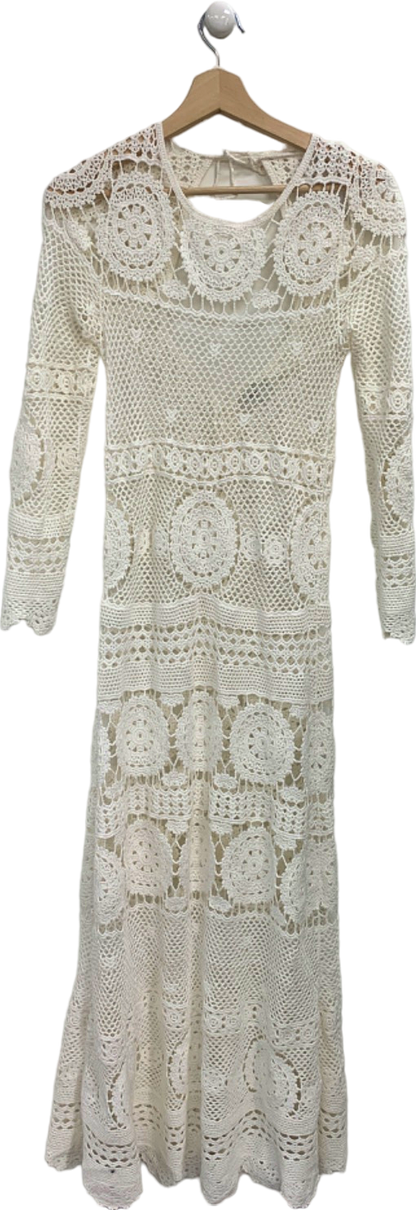 Miss June White Crochet Lace Dress UK S