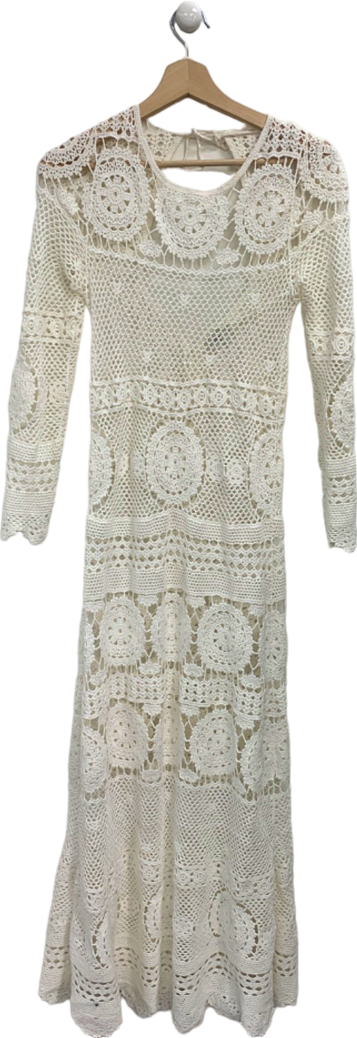 Miss June White Crochet Lace Dress UK S