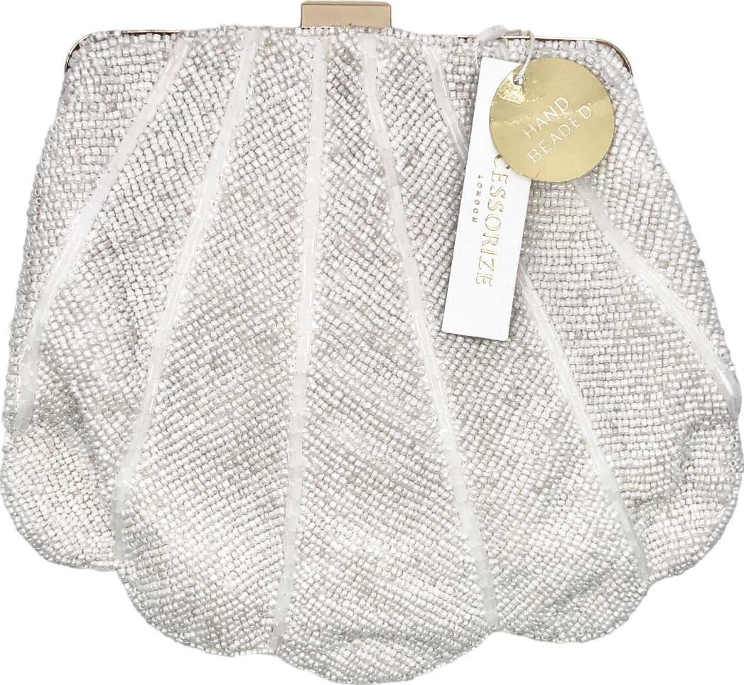 Accessorize White Bridal Scallop Clip-frame Bag One Size