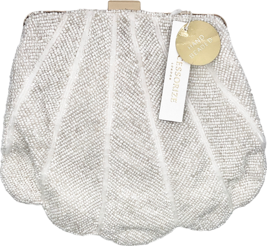 Accessorize White Bridal Scallop Clip-frame Bag One Size