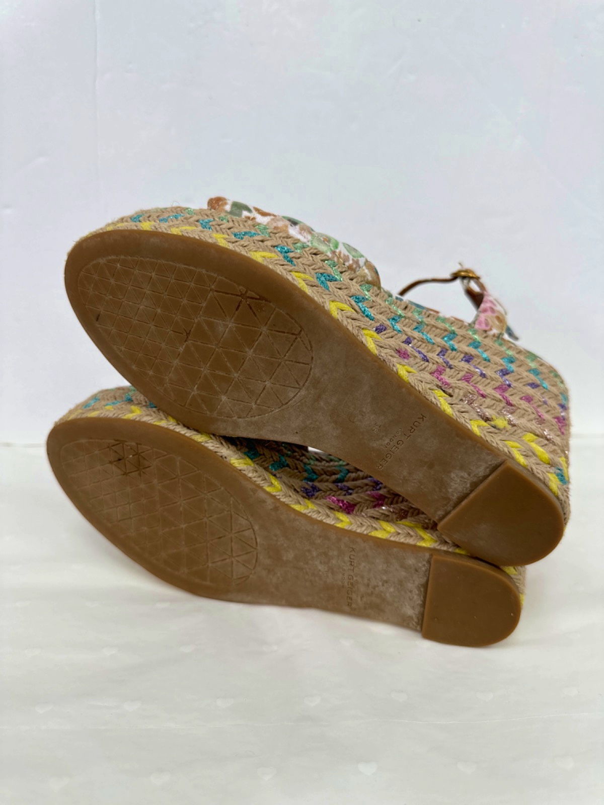 Kurt Geiger Multicolour Floral Couture Wedge Sandals UK 3