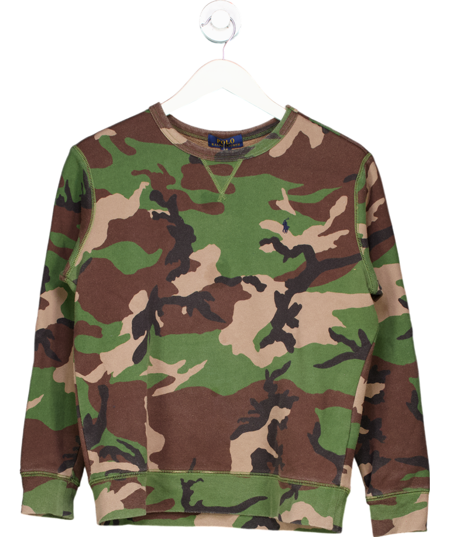 Polo Ralph Lauren Green Vintage Camo Crewneck Jumper 14 Years