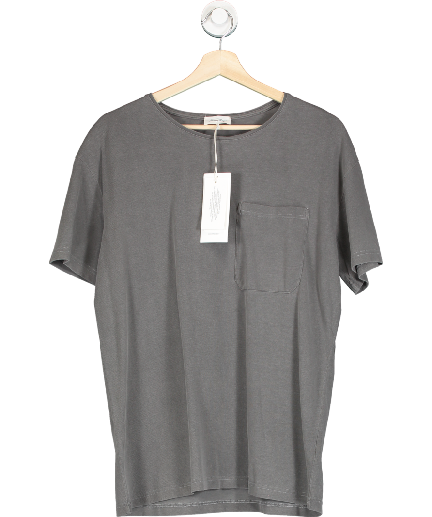 American Vintage Grey Pocket Detail Organic Cotton T-shirt UK M