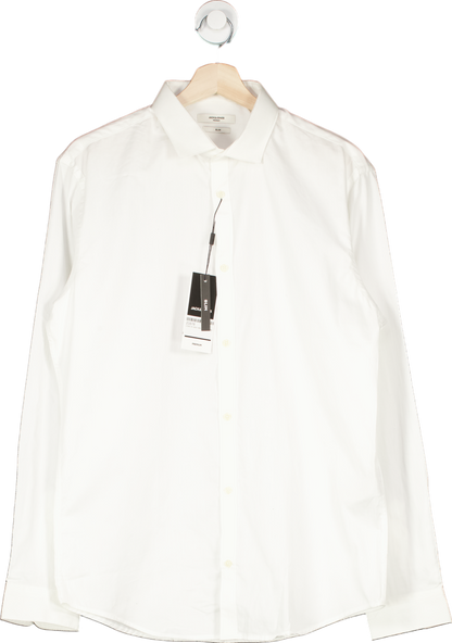 Jack & Jones White Slim Fit Cardiff Shirt L/S UK L