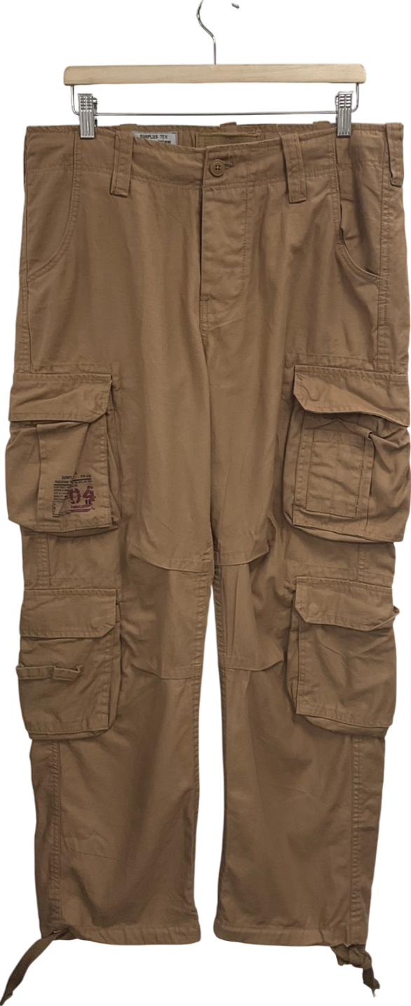 Surplus Tex Brown Airborne Vintage Cargo Trousers UK S