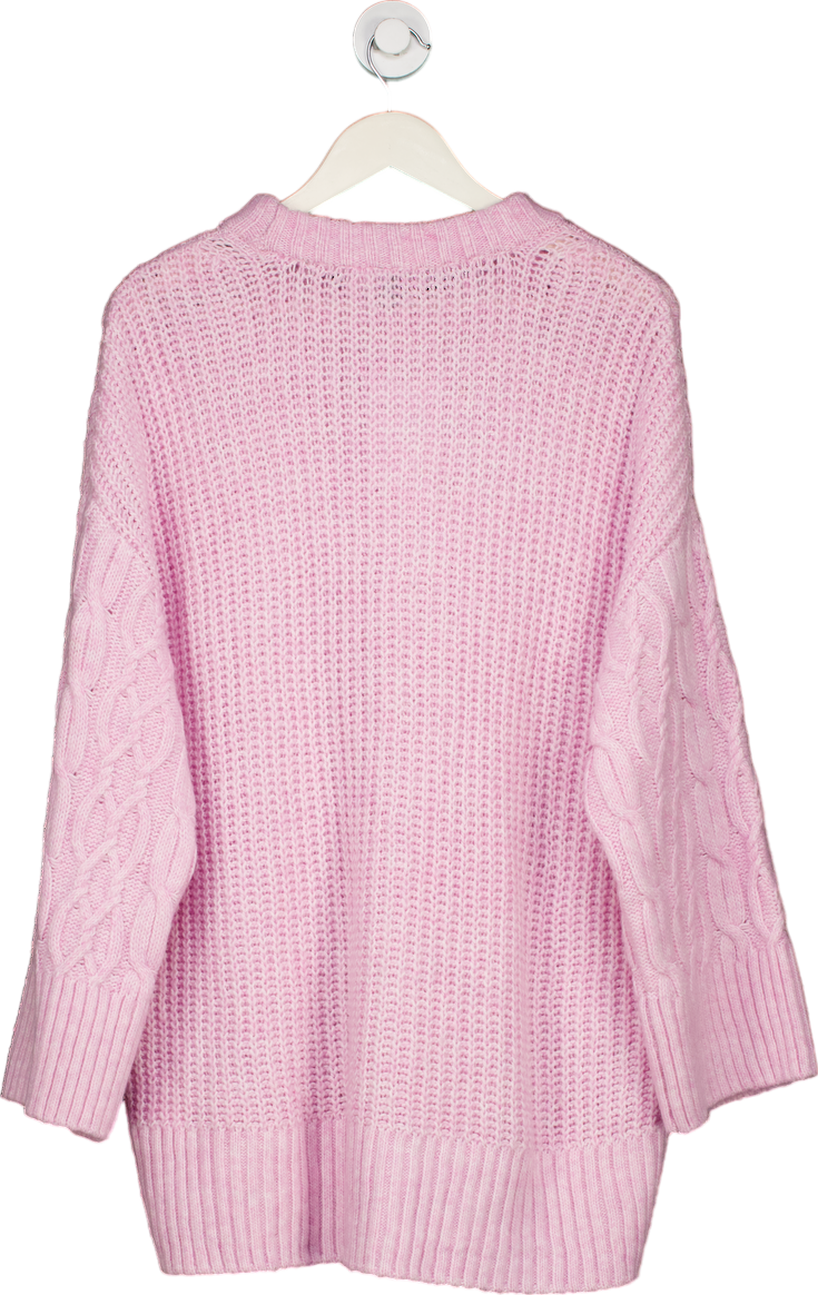 H&M Pink Cable Knit Sweater UK XL