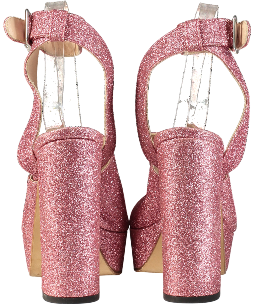 Pinko Pink Glitter Platform Sandals UK 5 EU 38 👠