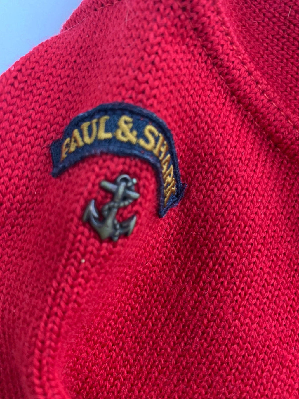 Paul & Shark Red Wool Button Shoulder Jumper UK XL