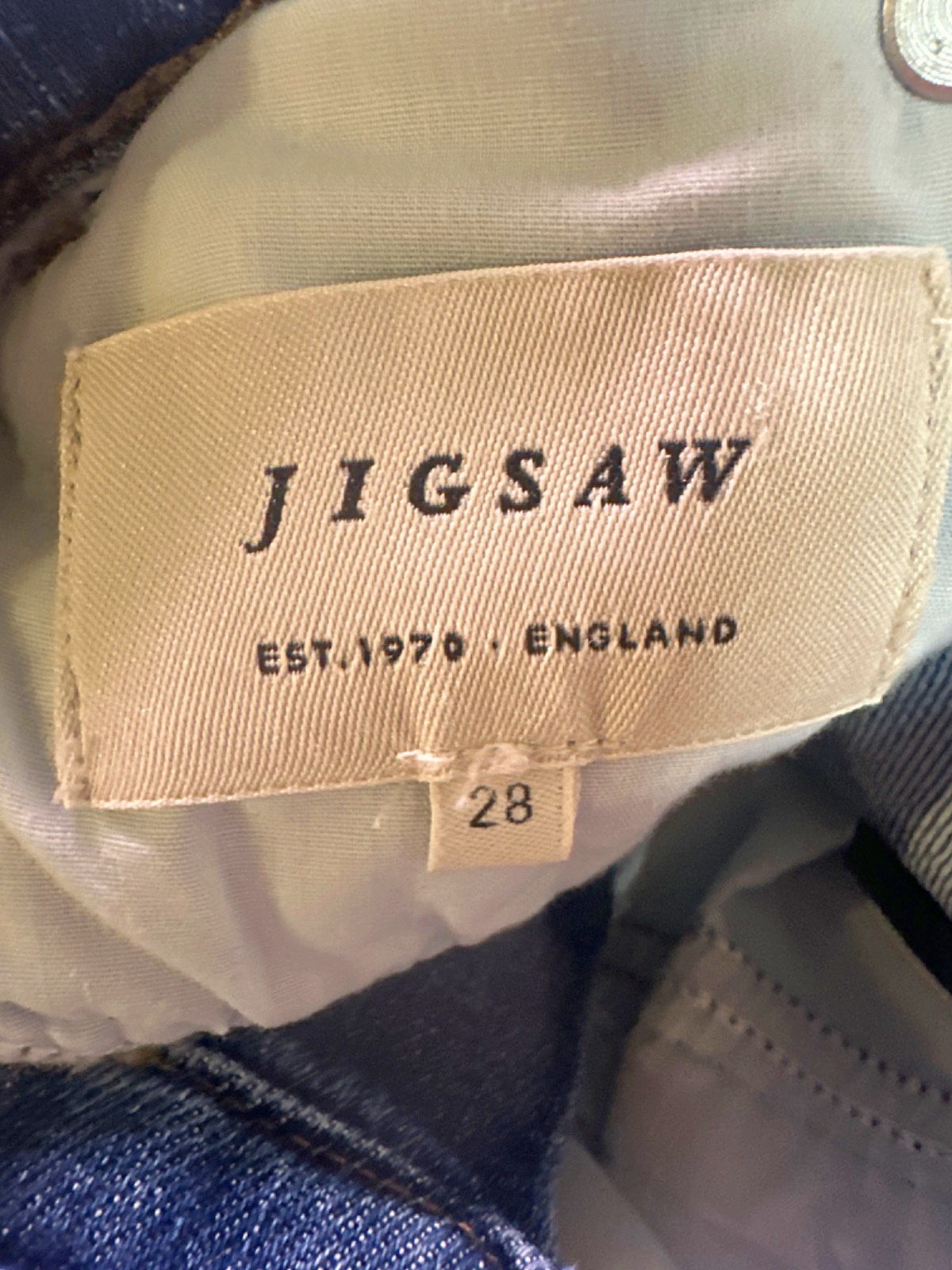 Jigsaw Vintage Mid Blue Tyne Cropped Wide Leg Jean W28