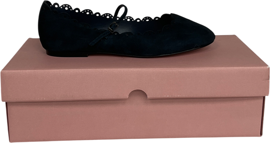 Tabitha Simmons X Next  Navy Blue Elfie Leather Scalloped Mary Jane Shoes UK 5 EU 38 👠