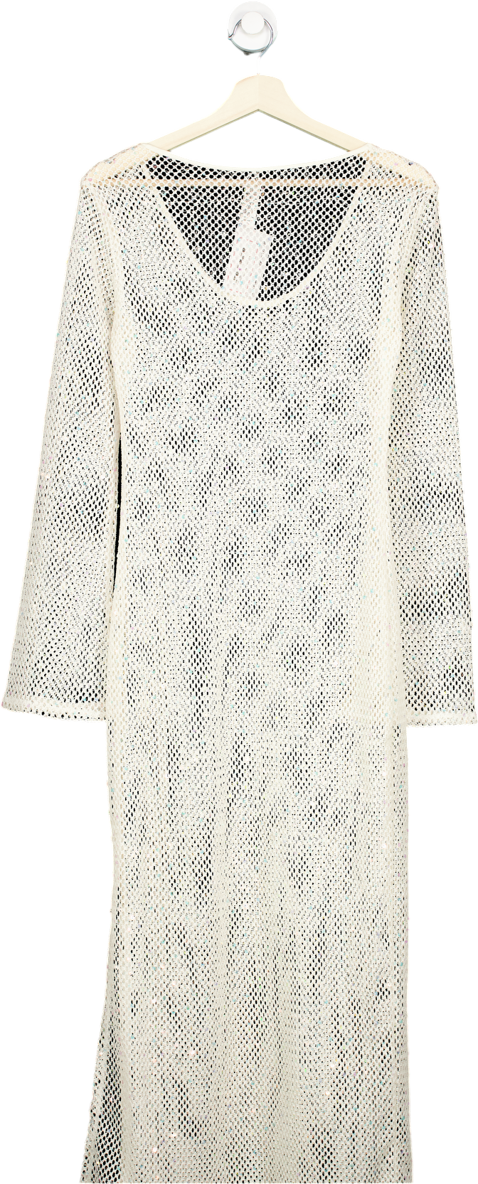Fashion Nova White Mesh Maxi Dress UK S