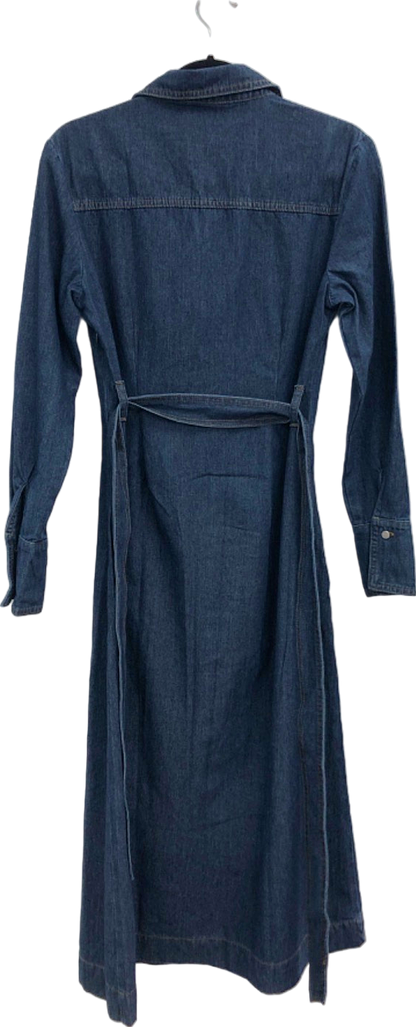 Karen Millen Denim Blue Long Sleeve Midi Dress UK 10