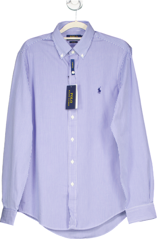 Polo Ralph Lauren Blue Striped Slim Fit Stretch Shirt UK S