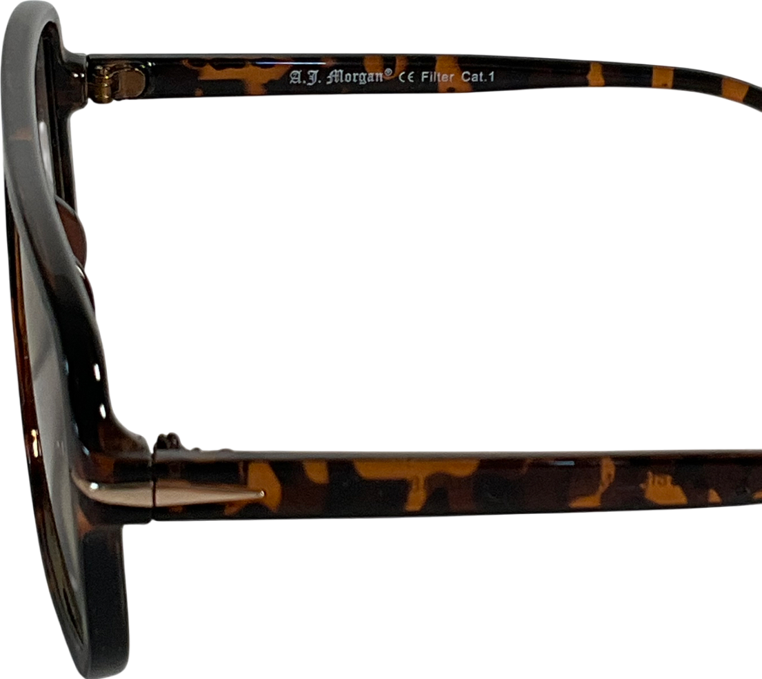 a.j.morgan Brown Square Aviator Sunglasses In Tortoisehell One Size