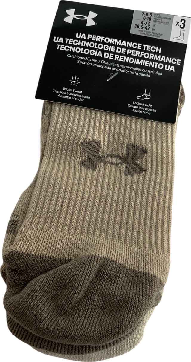 Under Armour Multicoloured Unisex Ua Performance Tech 3-pack Crew Socks One Size