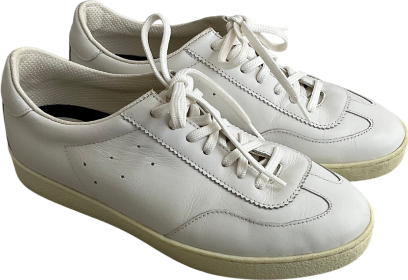 ZARA White Leather Trainers W36
