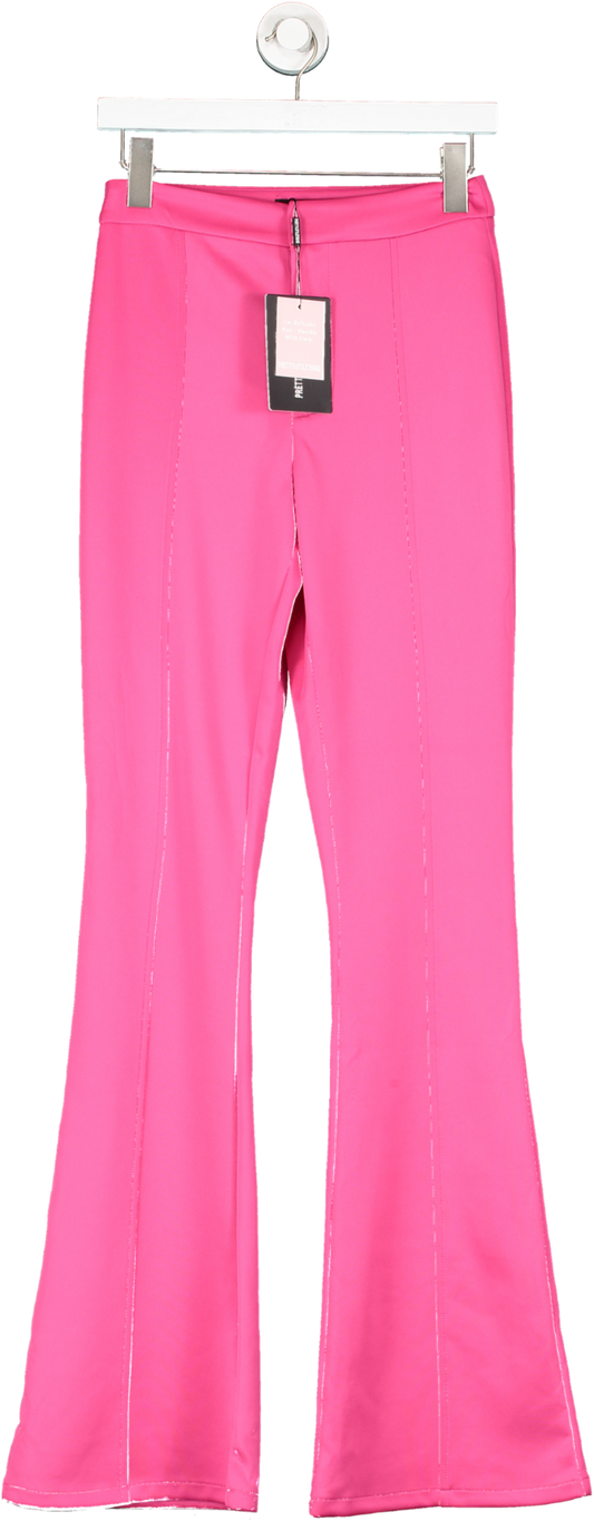 PrettyLittleThing Hot Pink Scuba Flared Trousers UK 6