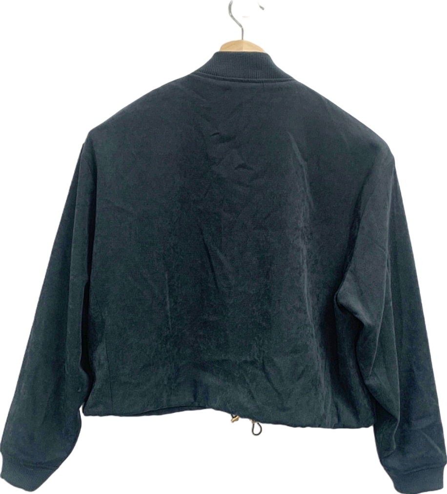 Zara Black Velveteen Bomber Jacket UK M