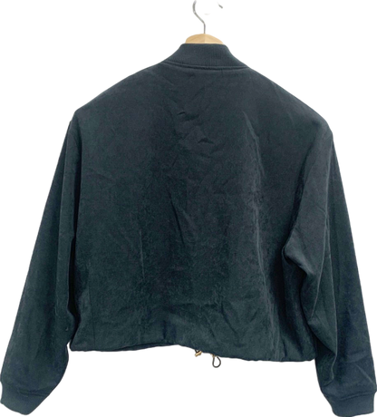 Zara Black Velveteen Bomber Jacket UK M