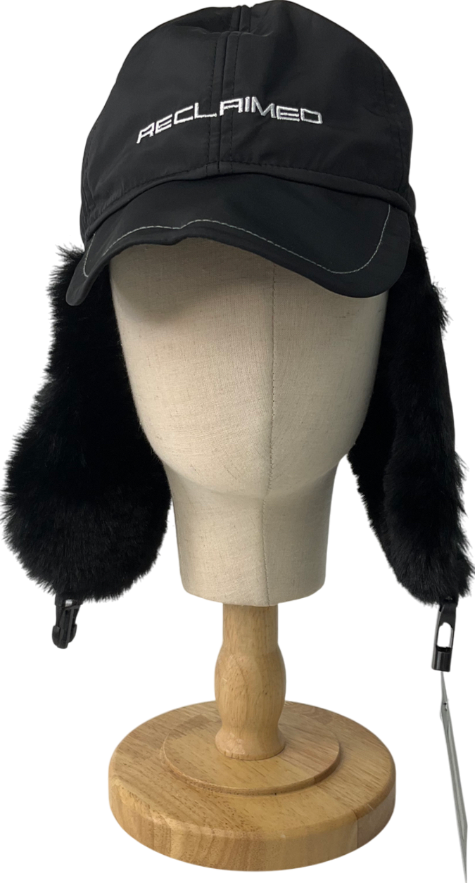 Reclaimed Vintage Unisex Cap With Faux Fur In Black