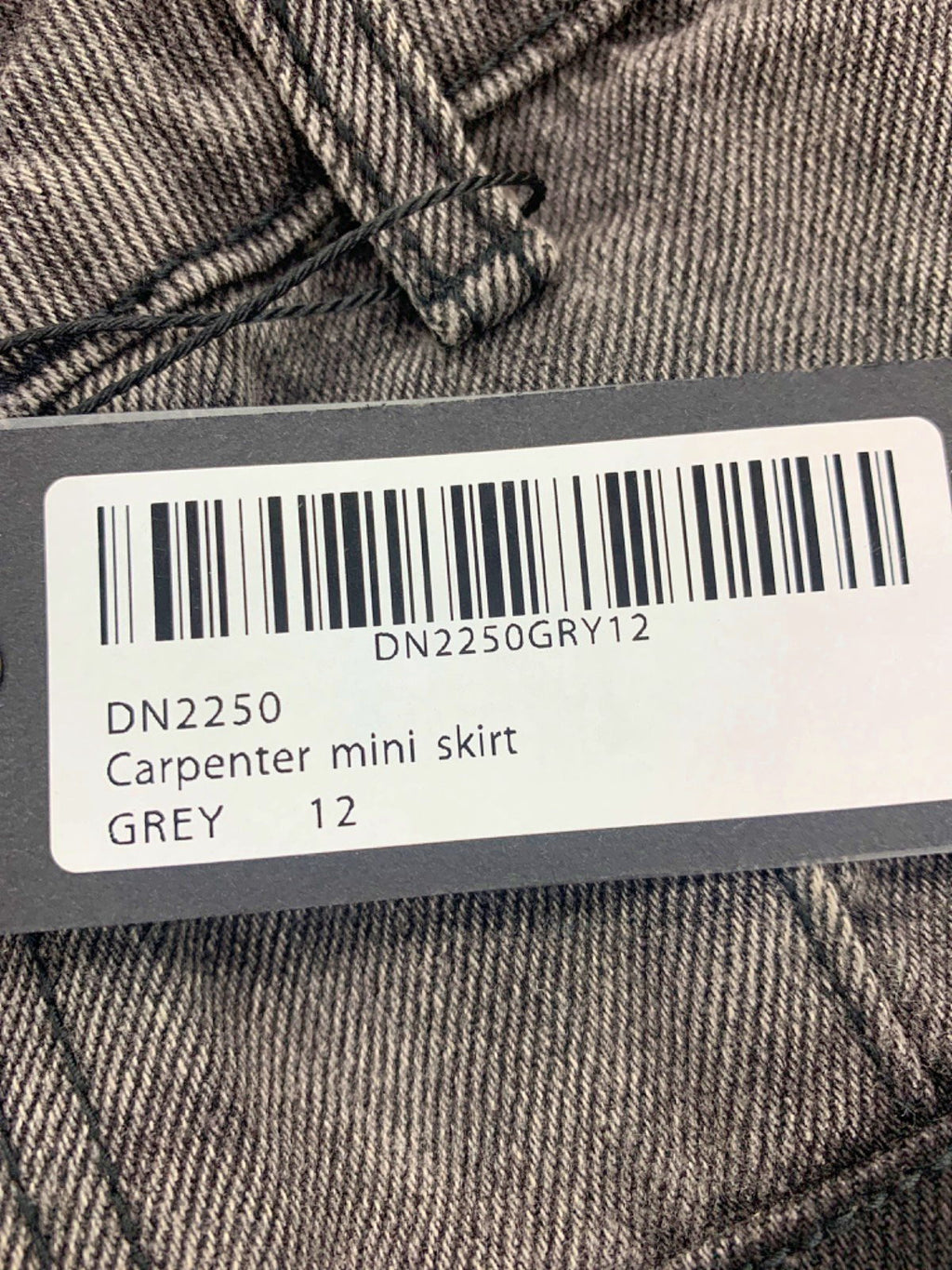 Luxe to Kill Grey Carpenter Mini Skirt UK 12