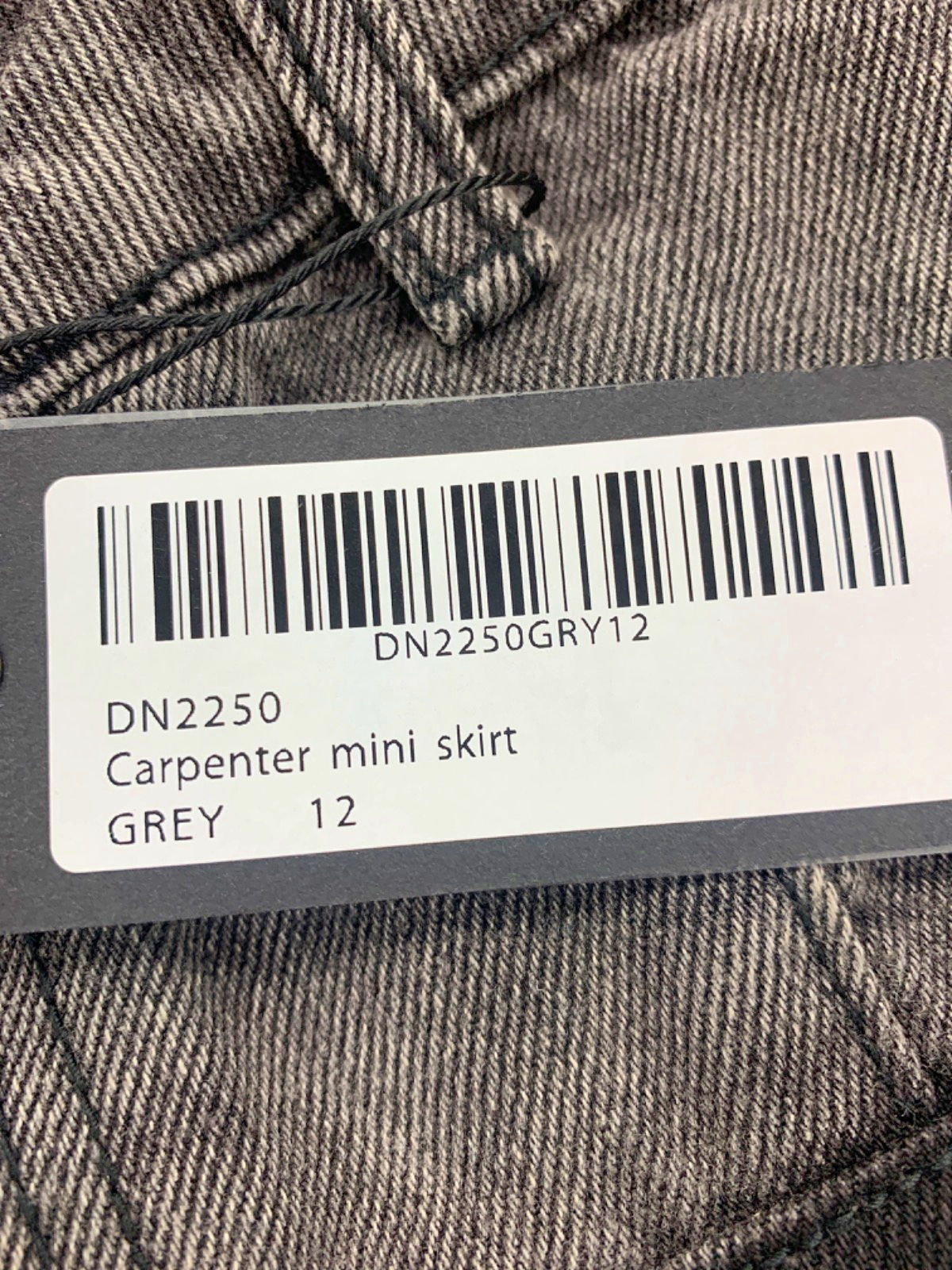 Luxe to Kill Grey Carpenter Mini Skirt UK 12