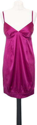 REBECCA TAYLOR Stretch Silk Satin Magenta Pink Mini Dress Us 8 UK 12