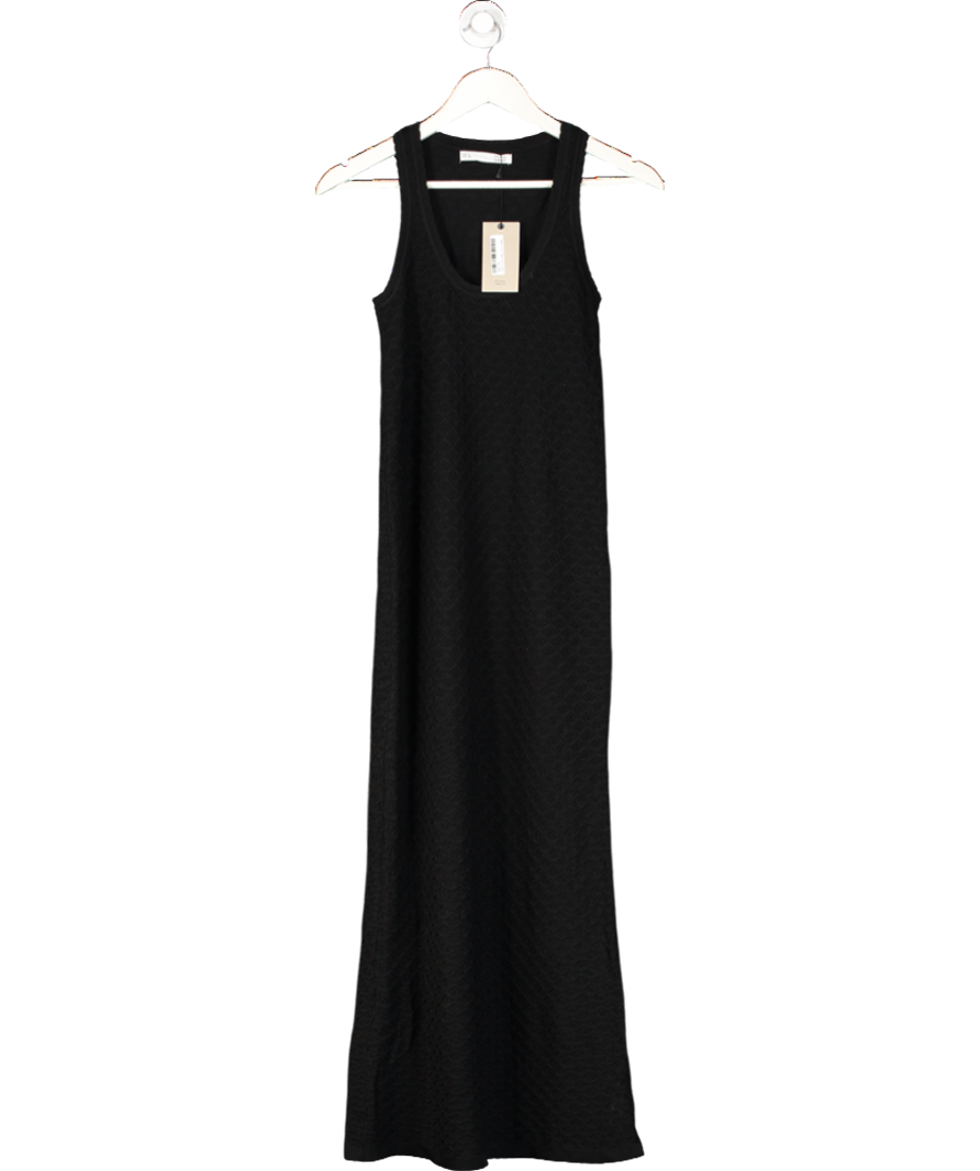 Sfera Black Crochet Maxi Dress UK S