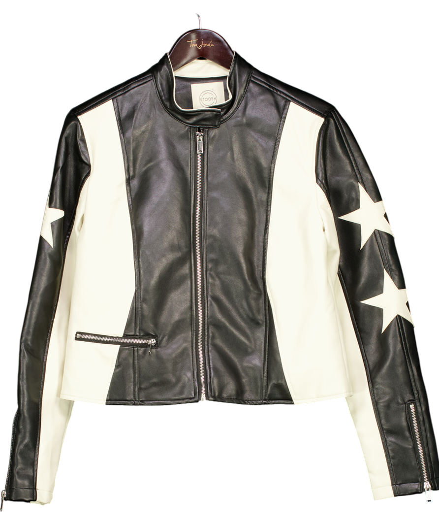 Stoosh Black Faux Leather Jacket UK M