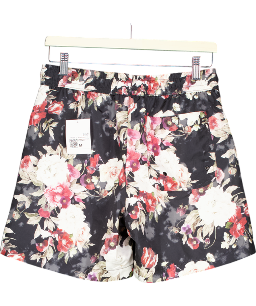 forever 21 Black Floral Swim Shorts UK M