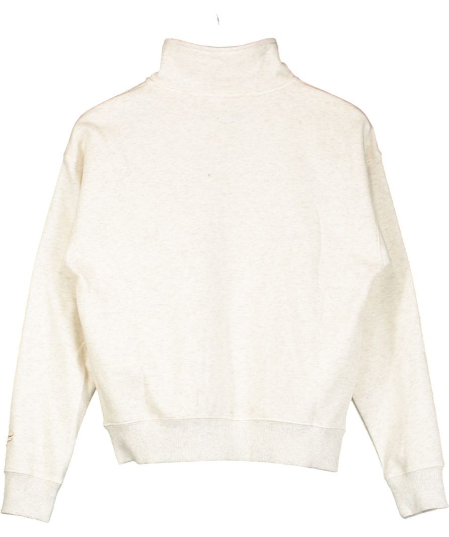 Fabletics Cream Cosy Fleece Half Zip Sweatshirt UK S